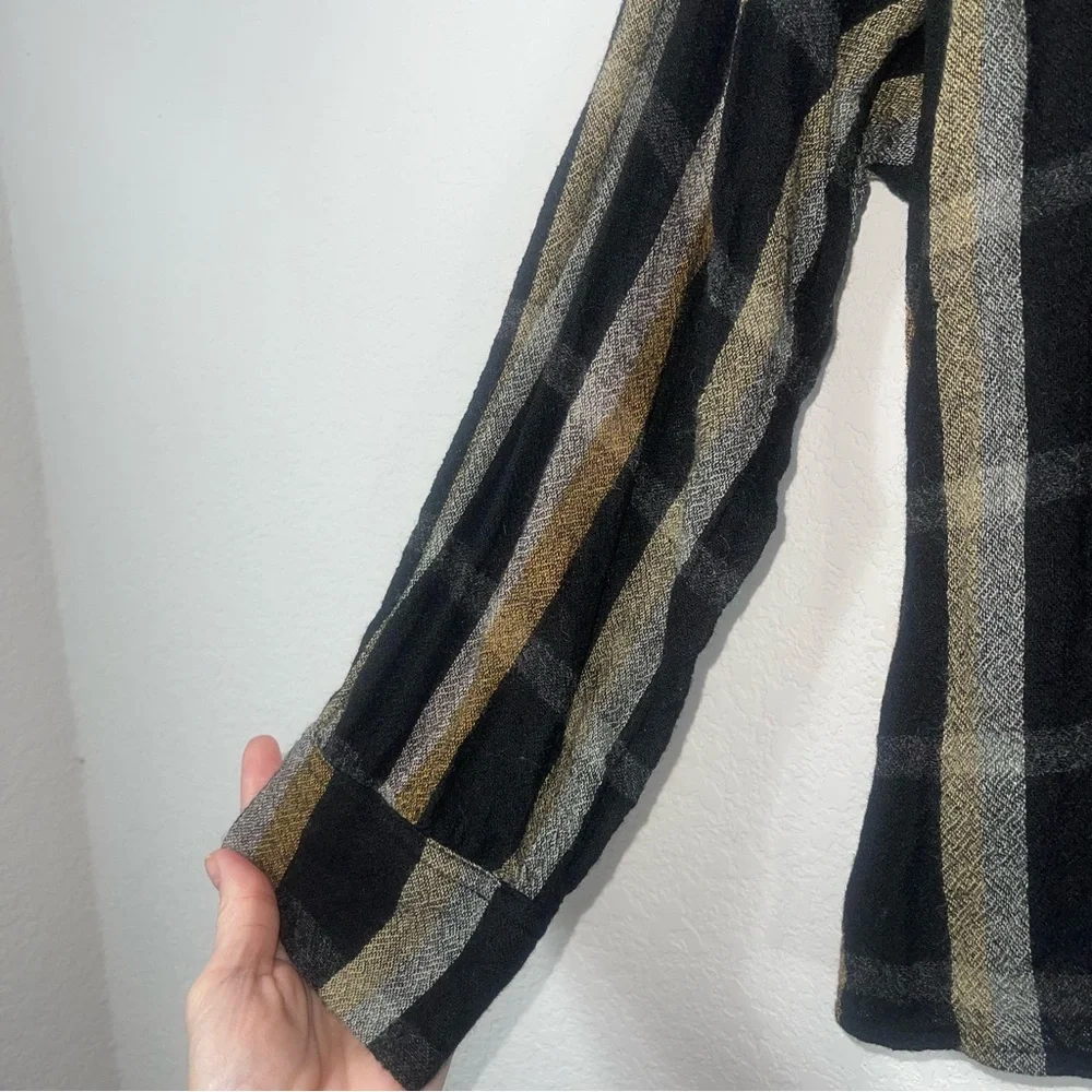 Madewell Highroad Popover Shirt in Lessing Plaid black with an white size M - Picture 13 of 14
